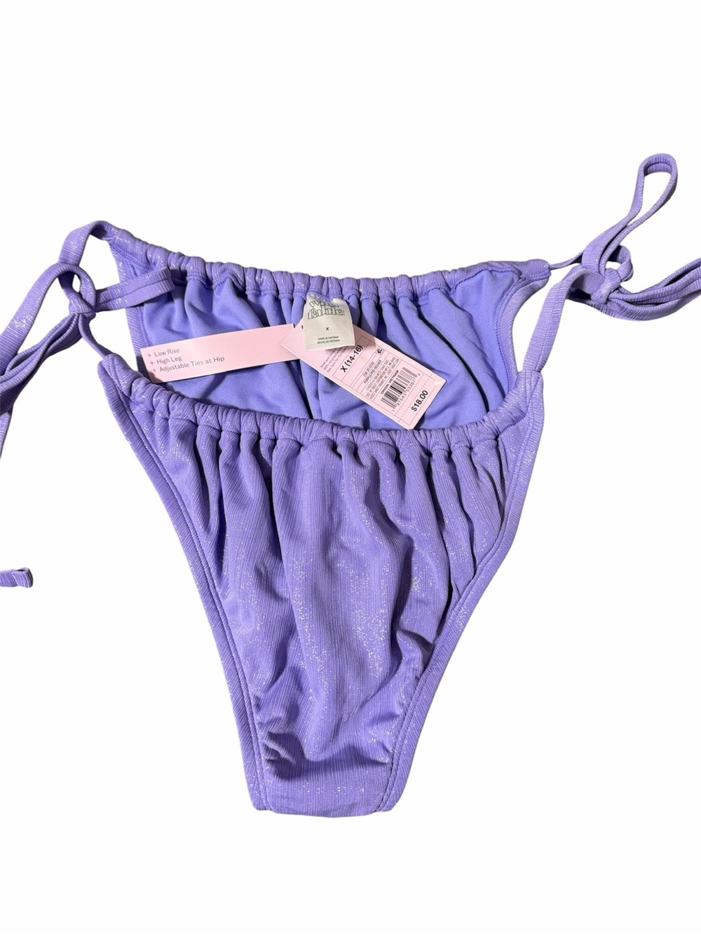 Wild Fable Purple Ruched Tie-Side Bikini Bottoms Size 14